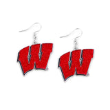 Wisconsin Badgers Earrings Glitter Dazzle-0