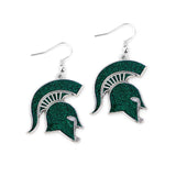 Michagan State Spartans Earrings Glitter Dazzle-0