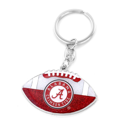 Alabama Crimson Tide Keychain Football Glitter-0