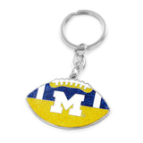 Michigan Wolverines Keychain Football Glitter-0