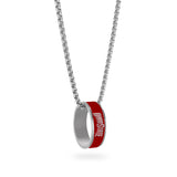 Ohio State Buckeyes Necklace Fashion Ring Pendant Silver-0