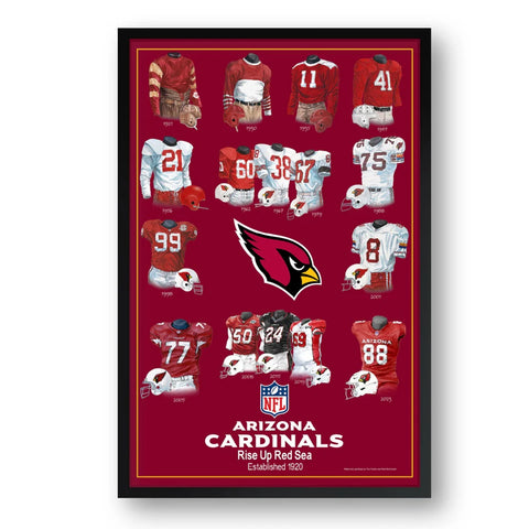 Arizona Cardinals Framed Print 10x13 Uniform Heritage-0