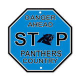 Carolina Panthers Sign 12x12 Plastic Stop Style CO