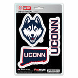 Connecticut Huskies Decal Die Cut Team 3 Pack - Special Order