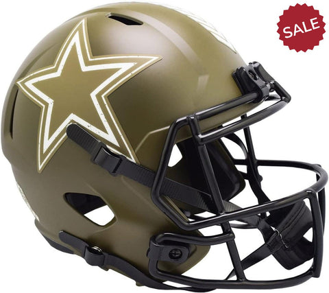 Dallas Cowboys Helmet Riddell Replica Full Size Speed Style Salute To Service-0