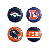 Denver Broncos Buttons 4 Pack-0