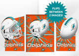 Miami Dolphins 3D Art Print 12x16 Lightning Flip-0
