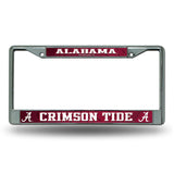 Alabama Crimson Tide License Plate Frame Chrome Printed Insert-0
