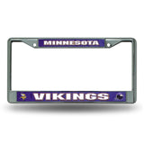 Minnesota Vikings License Plate Frame Chrome Printed Insert-0