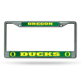Oregon Ducks License Plate Frame Chrome Printed Insert-0