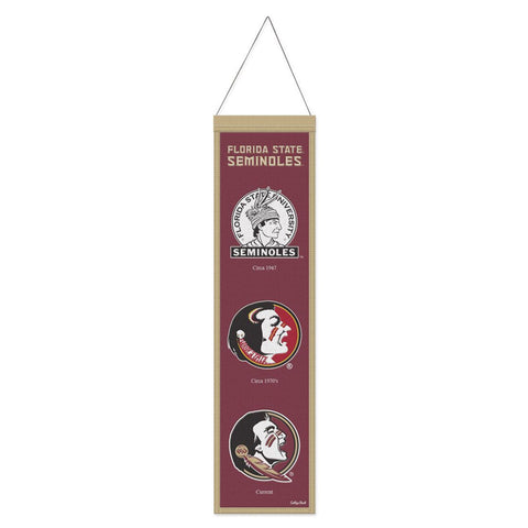 Florida State Seminoles Banner Wool 8x32 Heritage Evolution Design-0