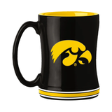 Iowa Hawkeyes Coffee Mug 14oz Sculpted Relief Team Color-0