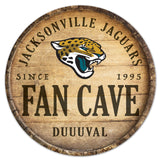 Jacksonville Jaguars Sign Wood 14 Inch Round Barrel Top Design-0
