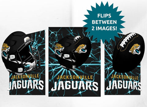 Jacksonville Jaguars 3D Art Print 12x16 Lightning Flip-0