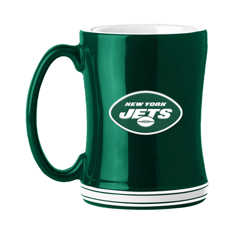 New York Jets Coffee Mug 14oz Sculpted Relief Team Color-0