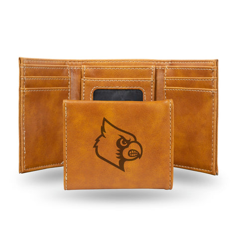 Louisville Cardinals Wallet Trifold Laser Engraved - Special Order-0