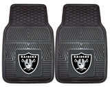 Las Vegas Raiders Car Mats Heavy Duty 2 Piece Vinyl - Team Fan Cave