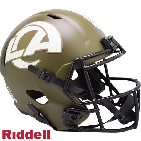Los Angeles Rams Helmet Riddell Replica Full Size Speed Style Salute To Service-0