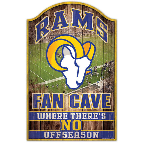 Los Angeles Rams Sign 11x17 Wood Fan Cave Design-0