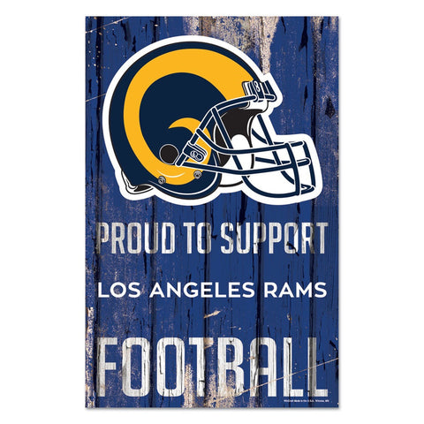 Los Angeles Rams Sign 11x17 Wood Proud to Support Design-0