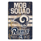 Los Angeles Rams Sign 11x17 Wood Slogan Design-0