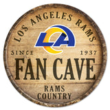 Los Angeles Rams Sign Wood 14 Inch Round Barrel Top Design-0