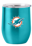 Miami Dolphins Travel Tumbler 16oz Stainless Steel Curved-0