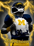 Michigan Wolverines 3D Art Print 12x16 Super Player-0