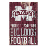Mississippi State Bulldogs Sign 11x17 Wood Proud to Support Design - Special Order-0