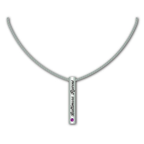 Baltimore Ravens Necklace Silver Bar-0