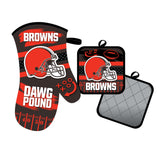 Cleveland Browns Oven Mitt and Pot Holder Set-0