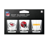 Kansas City Chiefs Shot Glass Set 3 Pack-0