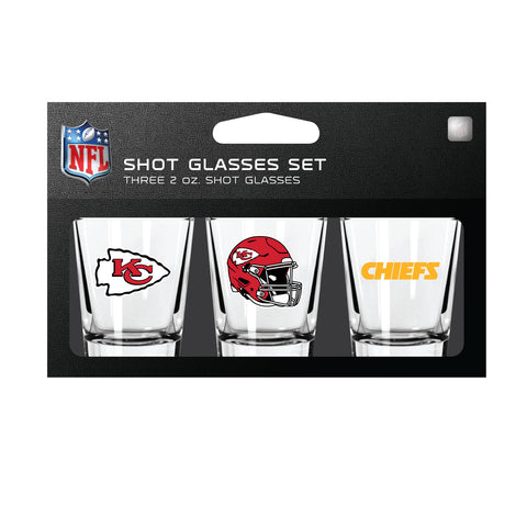 Kansas City Chiefs Shot Glass Set 3 Pack-0