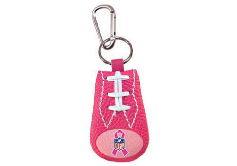 NFL Breast Cancer Awareness Keychain Football Ribbon Pink - Team Fan Cave