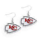 Kansas City Chiefs Earrings Glitter Dazzle-0