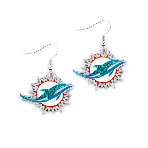 Miami Dolphins Earrings Glitter Dazzle-0