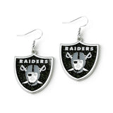 Las Vegas Raiders Earrings Glitter Dazzle-0