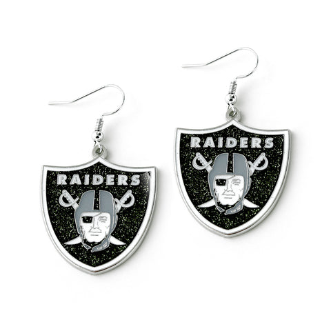 Las Vegas Raiders Earrings Glitter Dazzle-0