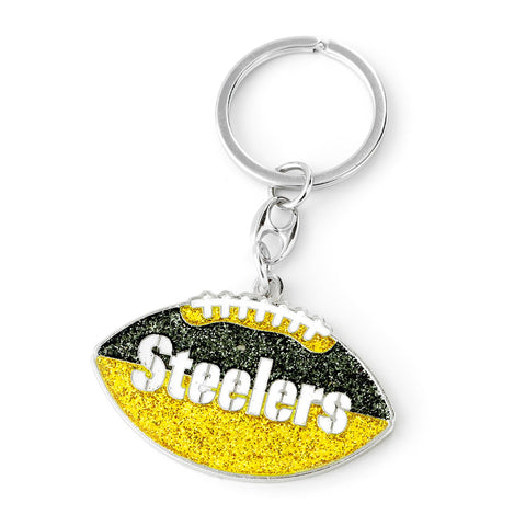 Pittsburgh Steelers Keychain Football Glitter-0