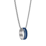 Seattle Seahawks Necklace Fashion Ring Pendant Silver-0