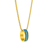 Los Angeles Chargers Necklace Fashion Ring Pendant Gold-0