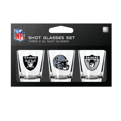 Las Vegas Raiders Shot Glass Set 3 Pack-0