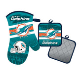 Miami Dolphins Oven Mitt and Pot Holder Set-0
