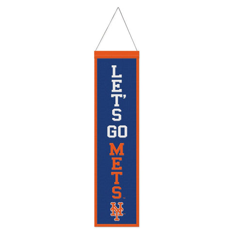 New York Mets Banner Wool 8x32 Heritage Slogan Design - Special Order-0