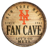 New York Mets Sign Wood 14 Inch Round Barrel Top Design-0