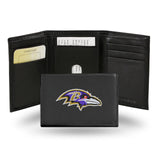 Baltimore Ravens Wallet Trifold Leather Embroidered-0