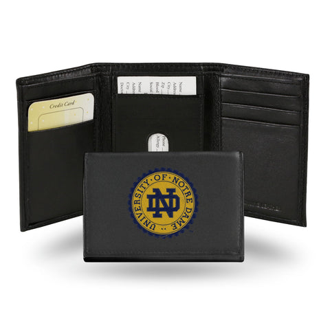 Notre Dame Fighting Irish Wallet Trifold Leather Embroidered-0