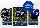 Los Angeles Rams 3D Art Print 12x16 Lightning Flip-0