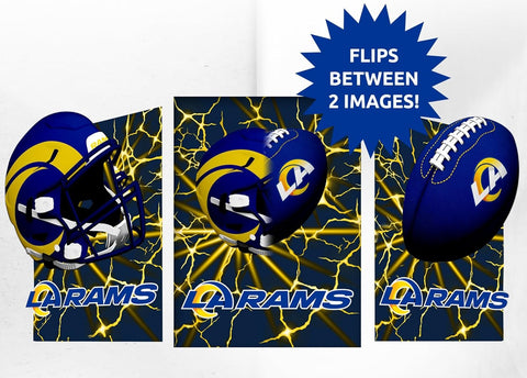 Los Angeles Rams 3D Art Print 12x16 Lightning Flip-0