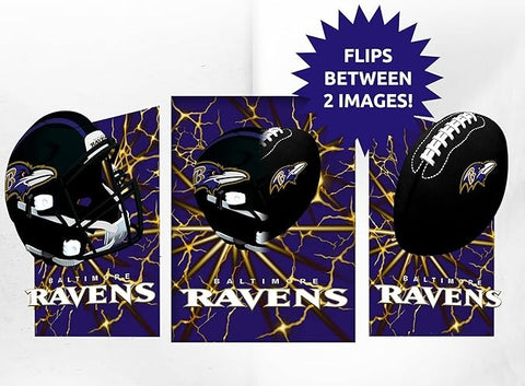 Baltimore Ravens 3D Art Print 12x16 Lightning Flip-0